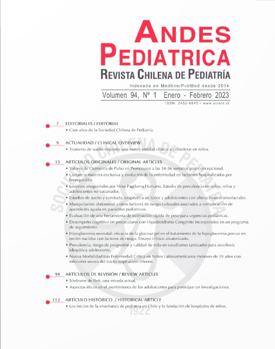 Andes Pediátrica  Revista Chilena de Pediatria